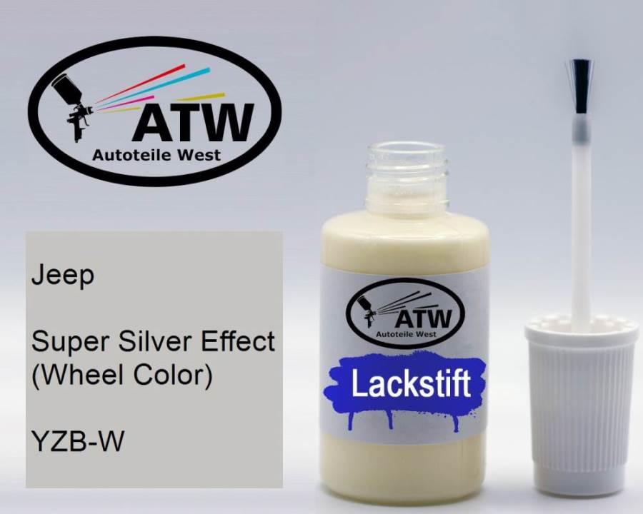 Jeep, Super Silver Effect (Wheel Color), YZB-W: 20ml Lackstift, von ATW Autoteile West.